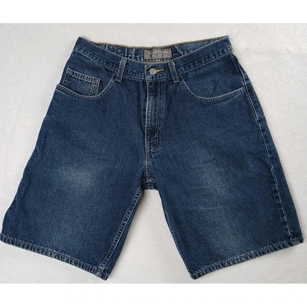Vintage Levis SilverTab Shorts Mens 32 Blue Denim‎ Loose Fit Baggy Skate 2001